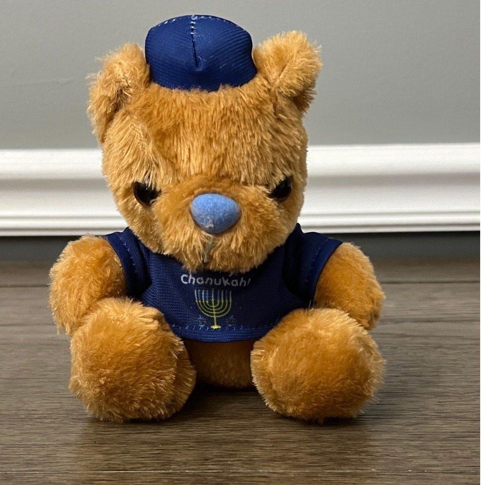 Rite Lite Chanukah Teddy Bear Plush Hanukkah Menorah Blue Shirt Yarmulke Stuffed